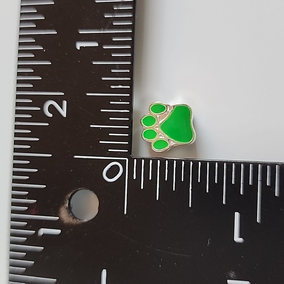 Paw Print Pandora Compatable  Charm Green - Picture 3 of 4